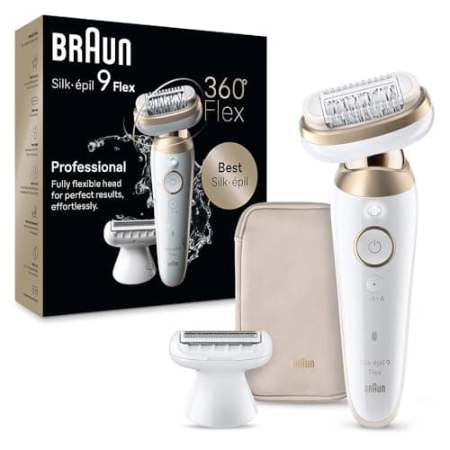 Image of Braun Silk·épil 9 Flex, Epilator with Elastic Head 360° for Easy Hair Removal, Wet and Dry Hair Removal, Smooth Leather for Long, 9-011 3D, Gold