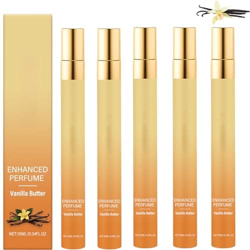 Image of Vanilla Eau De Parfum Spray,Long-Lasting Sweet Warm Gourmand Fragrance for Women,10ml Travel-Friendly Bottle,Natural Elegant Scent for Body Hair Daily Wear Special Occasions (5pcs)