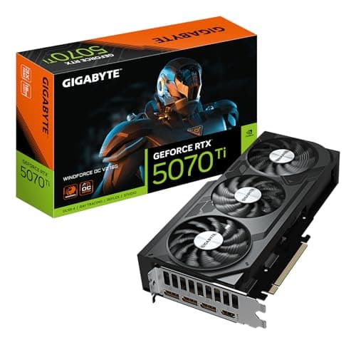 Image of Gigabyte GeForce RTX 5070 Ti WINDFORCE OC V2 16G Graphics Card - 16GB GDDR6, 256bit, PCI-E 5.0, 2497 MHz Core Clock, 3 x DisplayPort, 1 x HDMI, GV-N507TWF3OCV2-16GD