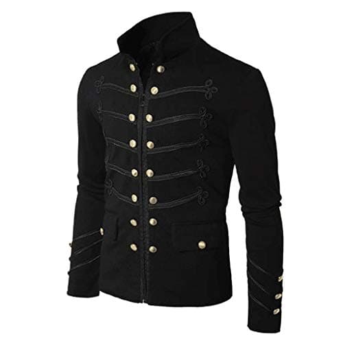 Image of Women Steampunk Hussar Military Drummer Parade Jackets - Napoleon Gothic Clothing - Ladies Marching Band Jackets - Women Jackets Comfy Black