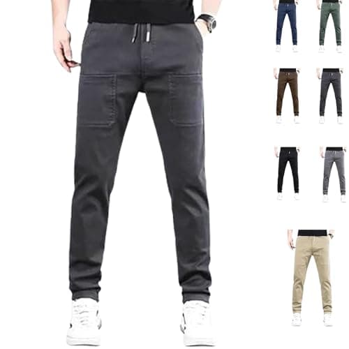 Image of Acegents Cargo Pants,High Stretch Multi-Pocket Durable Cargo Pants,Acegents Multipants (Dark Grey,4XL,Long)