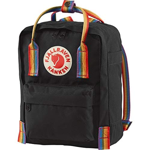 Image of FJALLRAVEN Kånken Rainbow Mini Backpack, Multicolor (Black-Rainbow Pattern)