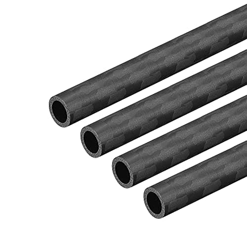 Image of sourcing map Carbon Fiber Round Tube 6mm x 4mm x 400mm 3K Roll Wrapped Matt Surface for RC Airplane Quadcopter 4Pcs