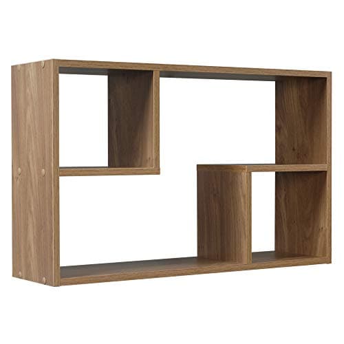 Image of URBNLIVING Nyborg Rectangular Wooden Floating Wall Mounting Shelf Display Unit Book Storage (Oak)