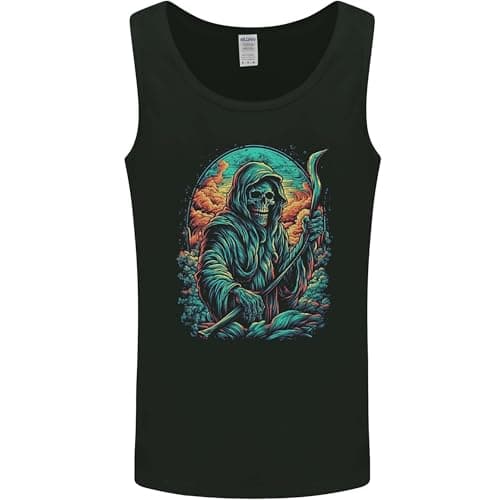 Image of 3TEES The Grim Reaper Skull Mens Vest Tank Top Black 2XL