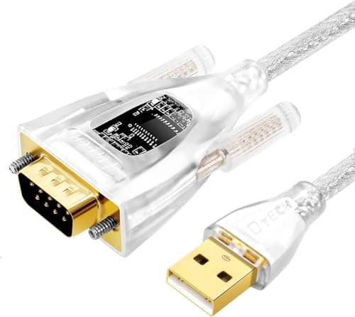 Image of DTECH USB to Serial Adapter Features FTDI Chip DB9 9 Pin RS232 to USB Cable FT231 Chipset Compatible with Windows 11 10 8 7 XP Mac OS Linux RS-232 Data Lights Detect (1.0M)