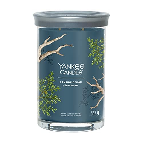 Image of Yankee Candle Signature Scented Candle | Bayside Cedar Large Tumbler Candle with Double Wicks | Soy Wax Blend Long Burning Candle | Perfect Gifts for Women