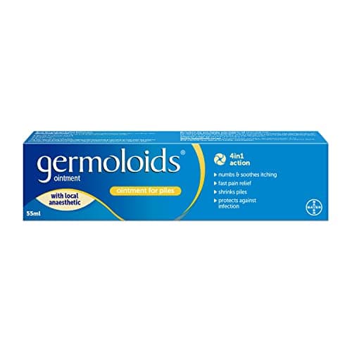 Image of Germoloids Haemorrhoid Treatment & Piles Treatment Ointment, Triple Action with Anaesthetic to Numb the Pain & Itch, 55 ml ( Pack of 1)