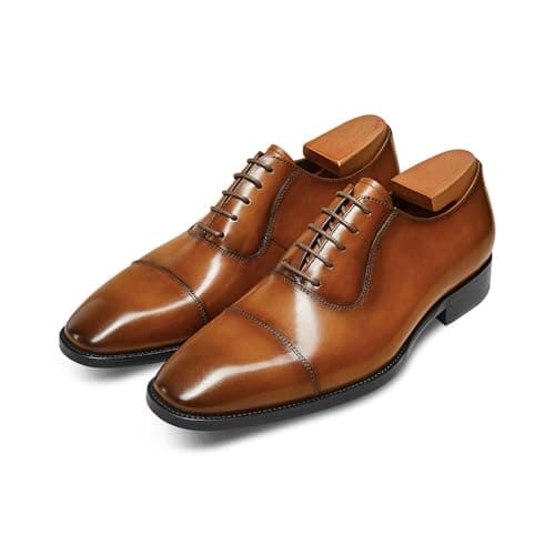 Image of Frasoicus Men's Leather Formal Oxford Shoes Business Dress Shoes for Men Brown Size: 11