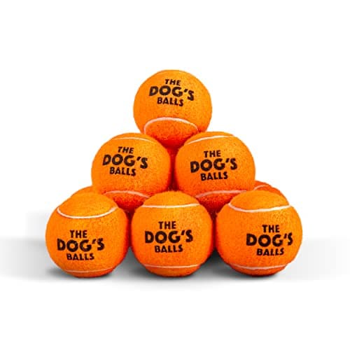 Image of The Dog's Balls – Dog Tennis Balls, Orange, Medium, 12‑Pack - Non-Abrasive Felt Fetch Balls, Tough Rubber Core, Floats in Water