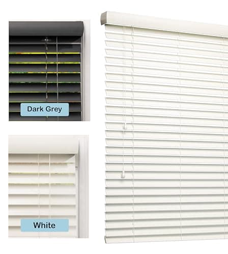 Image of Lister Cartwright 50mm Fauxwood Venetian Blinds for Windows– Trimmable, Easy Fit Curtains, Child Safe – Durable Home & Office Blind (Plain White, 60W x 160H cm)