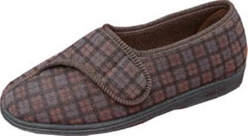 Image of Comfylux Mens Paul Brown Slipper With Adjustable Fastening Size: 9