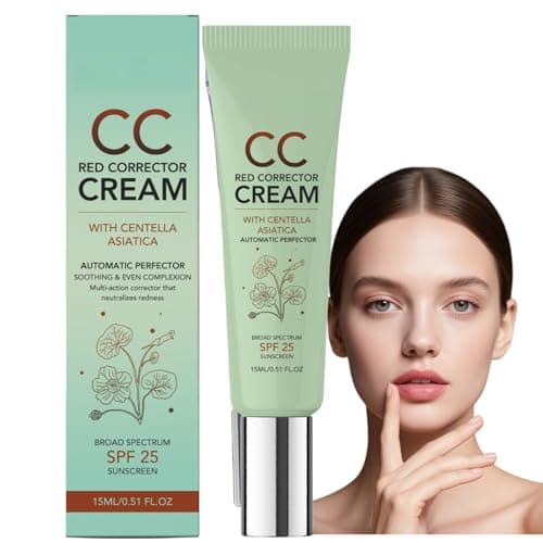 Image of CC Red Correct,Anti Redness Cream,Red Corrector for Face with Colour Correcting&Moisturizing,Long-Lasting CC Foundation for Skin,Red Skin Corrector&Colour Corrector Redness,Balance Skin Tone(Green)