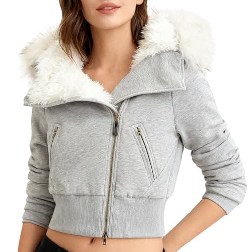 Image of Generisch Hoodie Women's Hooded Pullover Hoody Sweatshirt with Hood Design Hooded Collar Scan Placket Fleece Hoodie Sweatshirt, gray, M