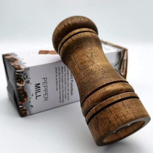 Image of : GaoBangM Wooden Pepper Salt Mill Adjustable Ceramic Mill Hand-Operated Spice Grinders for Home Kitchen Use
