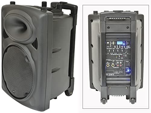 Image of QTX, QR10PA: Powerful Portable PA with Wireless Headband Microphone, Easy Mobility Trolley Handle and Wheels, Extended Battery Life & Enhanced Audio Control