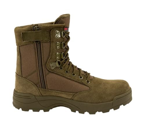 Image of Brandit Tactical Boots Zip in Black or Camel, Sizes 39 to 47, olive, 11 UK