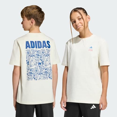 Image of adidas Unisex Kids Marvel Avengers Graphics TEE, Off White/ray Blue, 11-12 Years