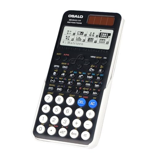 Image of OSALO Scientific Calculator 552 Functions 4 Line Written Display Solar and Battery for School College Math Engineering Calculators Black (OS-991EX CW)
