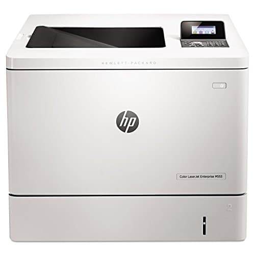 Image of HP LaserJet Enterprise M553dn Color Laser Printer with Built-in Ethernet & Duplex Printing (B5L25A), white, 18.9 x 18 x 15.7 inches