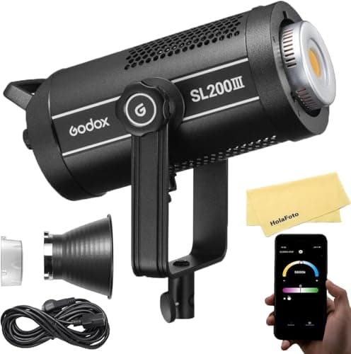 Image of Godox SL200 III SL200III Daylight LED Video Light,215W 5600±200K 95600Lux@1M CRI 96+ TLCI 97+ Bowens Mount Continuous Light,8 FX Effects 0-100% Brightness with APP Control,for YouTube,Live Streaming