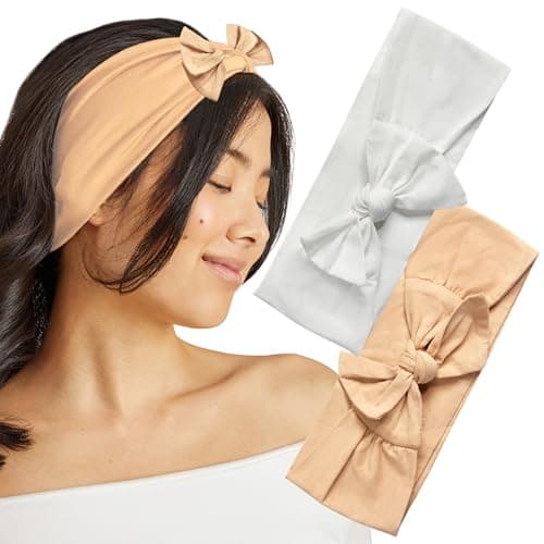 Image of Kitsch Eco-Friendly Cotton Adjustable Headbands, Hair Band, Accessory, 2pc Set (Sand)