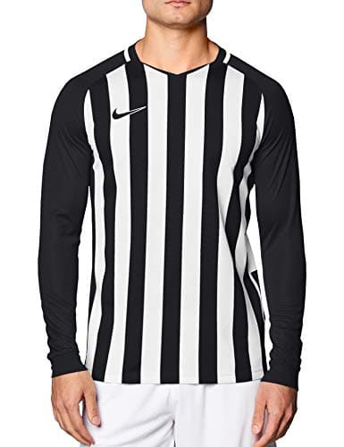 Image of Nike Men Striped Division III Jersey LS Jersey - Black/White/White/Black, X-Large
