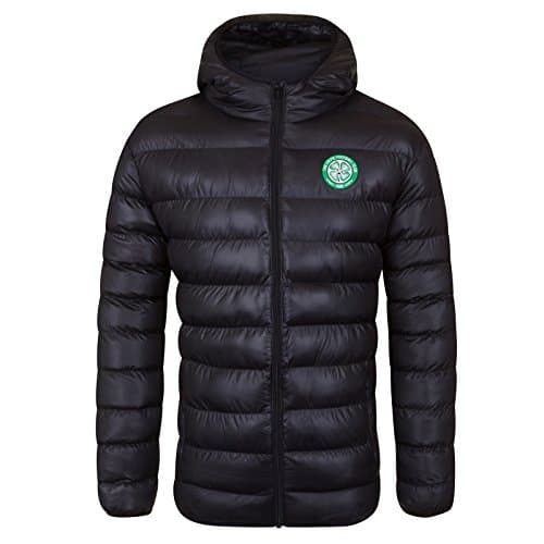 Image of Celtic FC Official Football Gift Mens Quilted Hooded Winter Jacket Medium