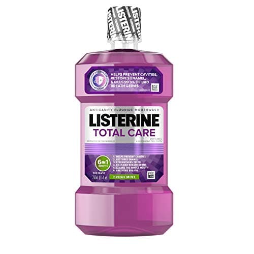 Image of Listerine Total Care Anticavity Mouthwash, 6 Benefit Fluoride Mouthwash for Bad Breath and Enamel Strength, Fresh Mint Flavor, 250 mL