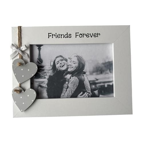 Image of Handcrafted Friends Forever 6x4 White Photo Frame Birthday Christmas Friendship Gift