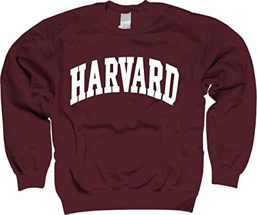 Image of Harvard University Sweatshirt - Officially Licensed Arched Block Crewneck, Crimson, L