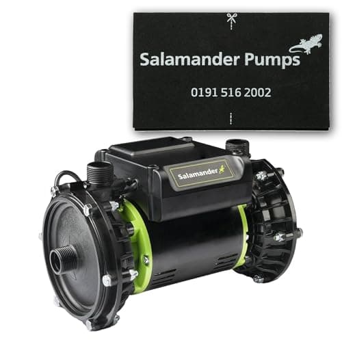 Image of Salamander Pumps - Right Pumps RP50PT Shower Pump - 1.5 Bar Pressure - Twin End - Suitable for Positive Head, Gravity Fed Systems Only - Quiet Mark - Includes Noise Reducing Pump Mat
