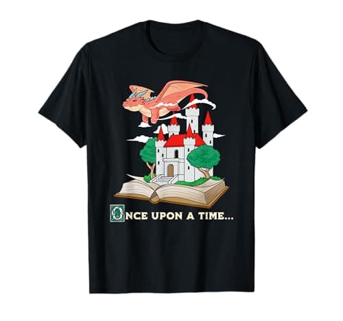 Image of Once Upon A Time Fairy Tale Dragon Storyteller Reading T-Shirt