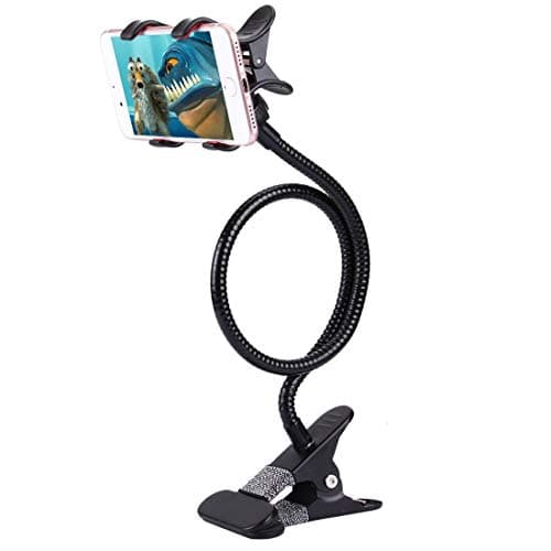 Image of DFV mobile - Flexible Metal Long Arm Lazy Bracket Holder with Phone Clamp & Desk Clip. Multi-function: Desktop, Bed Headboard, Car, Sofa. for Fly EVO Chic 3 - IQ4413 Quad - Black