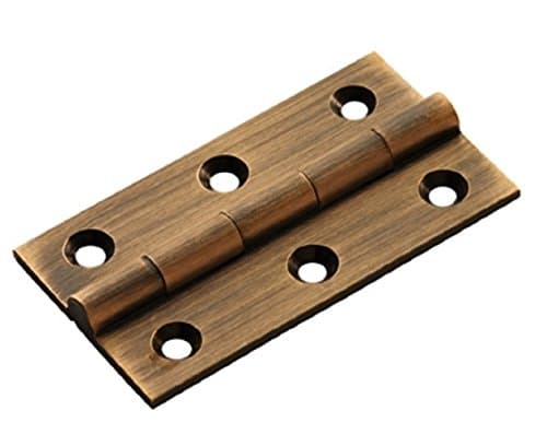 Image of Fingertip Design Quality Solid Brass Cabinet Butt Hinge 64 x 35 x 2mm - Come as a PAIR with Slotted Screws Included (Antique Bronze)