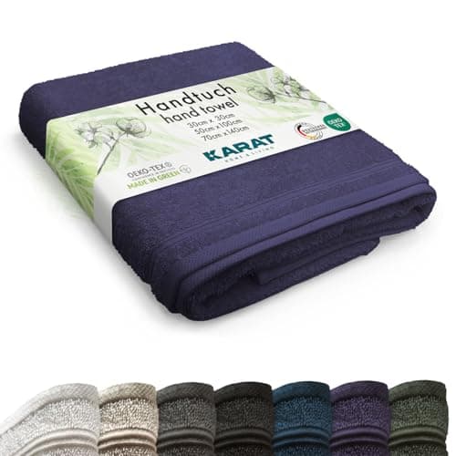 Image of KARAT 100% Cotton Hand Towel, 30 x 30 cm, Skipper Blue, Oeko-Tex 100 Certified, Bath Towel, Flannel Towel, Fluffy & Quick-Drying, Towels, Guest Towels (Bay)