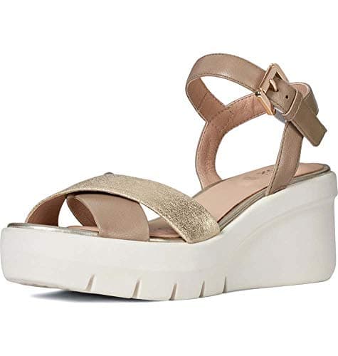 Image of Geox Women's D Torrence B Flatform Sandals, Beige (Sand/Lt Gold C5258), 3 UK