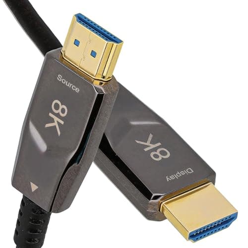 Image of kenable 8K HDMI 2.1 Active Optical Cable | 48Gbps | 8K@60Hz 4K@120Hz | HDR eARC VRR ALLM | Slim Fibre AOC | LSZH CPR Rated | 10m Black