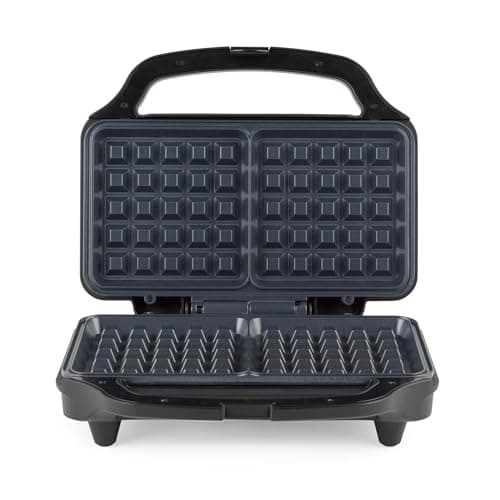 Image of Salter Double Waffle Maker – Non-Stick Dual Waffle Iron Plates, Deep Fill Belgian & American Waffle Machine, Automatic Temperature Control, Cool Touch Handle, Savoury Snacks & Desserts, 900W, EK2249