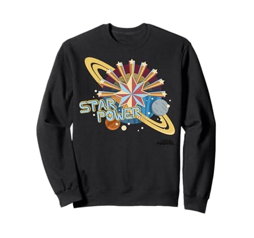 Image of Marvel Captain Marvel Star Power Retro Style Sweatshirt