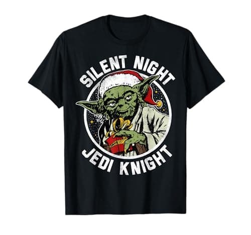 Image of Star Wars Christmas Yoda Silent Night Jedi Knight T-Shirt