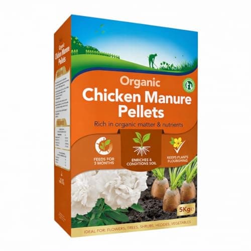 Image of Indigo® Chicken Manure Pellets 5kg – Organic Garden Fertiliser & Soil Improver – Slow Release Natural Plant Food for Vegetables, Flowers, Plants & Lawns