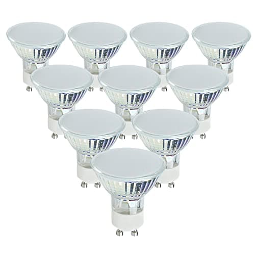 Image of MiniSun | 3W Energy Saving GU10 Frosted Lens LED Light Bulbs | LED Bulbs, Home Décor & Improvement Essential | Pack of 10 | 6500K Cool White