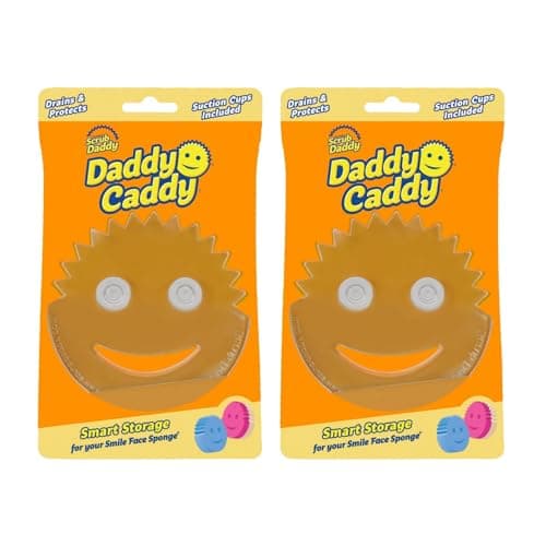 Image of Scrub Daddy Holder for Sink Caddy Dish Sponge & Cleaning Organiser, Quick Dry Kitchen Accessory, Bathroom Organiser, Washing Accessories, Under Sink Sponge Holder 2 Pack