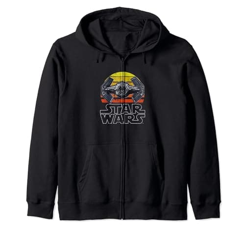 Image of Star Wars Tie Fighter Retro Halftone Sunset Zip Hoodie