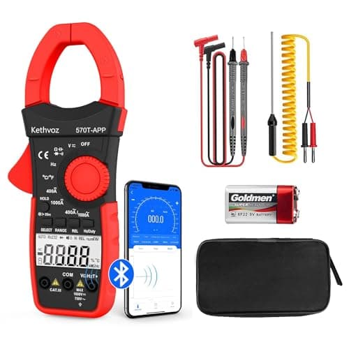 Image of Digital Multimeter Clamp Meter TRMS 4000 Counts Kethvoz Volt Meter, with Bluetooth Auto Range Measure AC/DC Voltage Current Resistance Capacitance Frequency Temp Electric Meter Tester 570TAPP