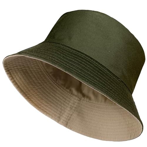 Image of TOSKATOK UPF 50+ Unisex Mens Womens Reversible Cotton Blend Summer Bucket/Bush Hats-Khaki/Sand