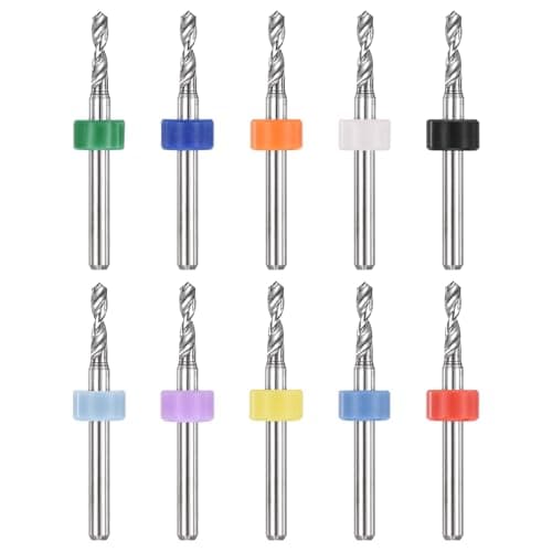 Image of PATIKIL 10 Pack 2.5mm Micro Drill Bits 1/8" Shank Carbide Tungsten Steel 135° Mini Small Bits Print Circuit Board Drilling Tool for CNC Engraving Precision Machinery