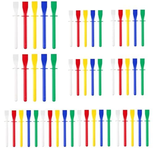 Image of GegXcn 50 PCS Glue Spreader, Bright Coloured Plastic Spatula Sticks, for Kids' Art, Craft & School Projects, Long Handle Design for Smooth and Even Glue Distribution