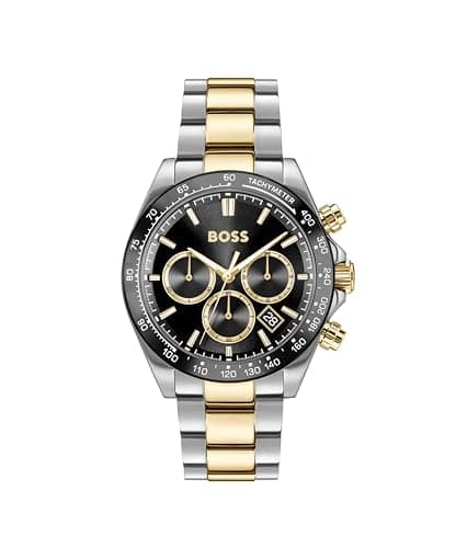 Image of BOSS Chronograph Quartz Watch for Men Hero 2.0 Collection with Two-Tone Stainless Steel Bracelet - 1514269